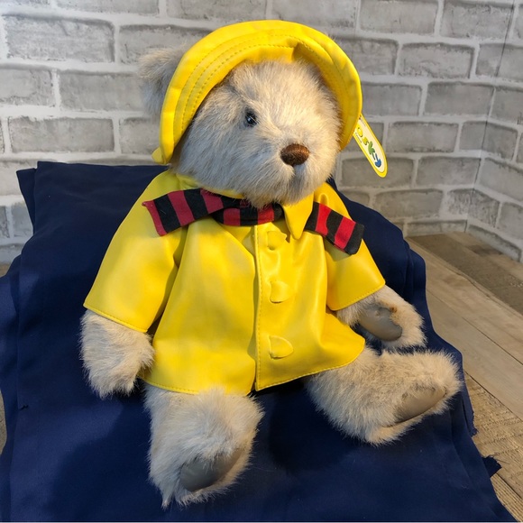 Bialosky Yellow Raincoat 80th Birthday Bear By Gund - Picture 2 of 5